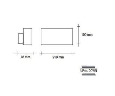 Vivida up&down applique orizzontale a led 8.5w 4000k